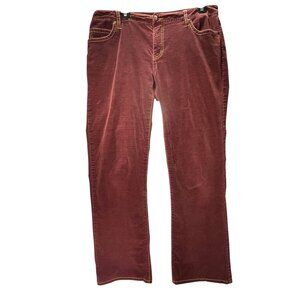 CAbi Burgundy Velour Pants 10 Velvet MidRise Straight Leg Rivets Gold Stitching
